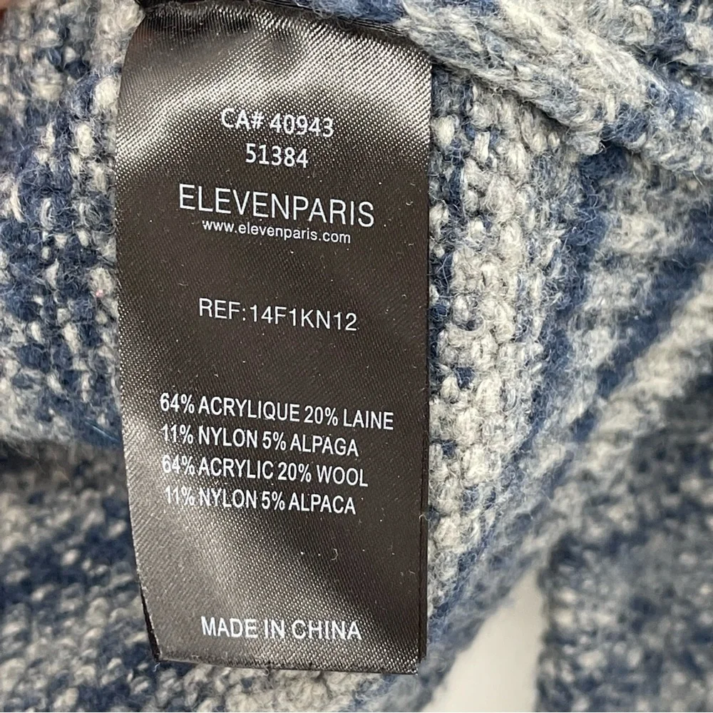 Eleven Paris Shawl Neck Wool Blend Sweater